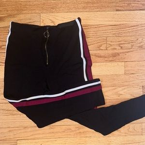 CAPRI WORK PANTS - BLACK RED AND WHITE PANTS